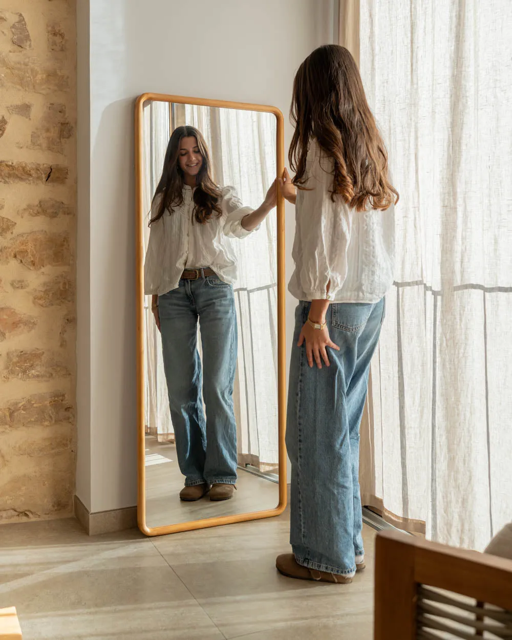 Espejo de pared rectangular madera - CRETA - Image 5